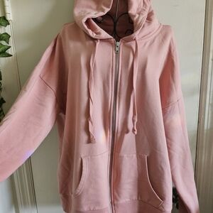 Time and Tru Pink Women's Zip-Up Hoodie